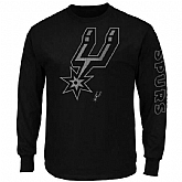 San Antonio Spurs Majestic Up and Over Long Sleeve WEM T-Shirt - Black,baseball caps,new era cap wholesale,wholesale hats